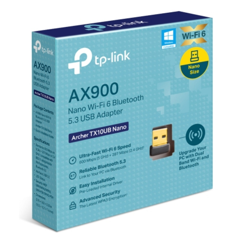 ADAPTADOR USB / TP-LINK /ARCHER TX10UB NANO / AX900 NANO WI-FI 6 BLUETOOTH USB ADAPTER image 9